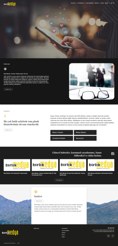 Birlik Medya Web Sitesi Tasarımı Referansı web sitesi ekran görüntüsü
