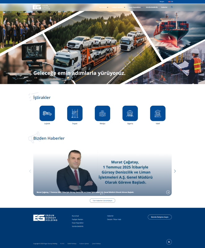 Ergun Gürsoy Holding Web Sitesi Tasarımı Referansı web sitesi ekran görüntüsü