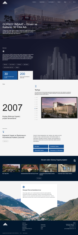 Gürsoy İnşaat Web Sitesi Tasarımı Referansı web sitesi ekran görüntüsü