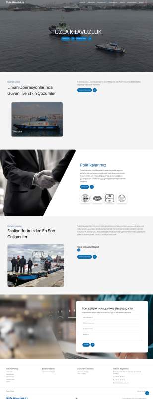 Tuzla Kılavuzluk Web Sitesi Tasarımı Referansı web sitesi ekran görüntüsü