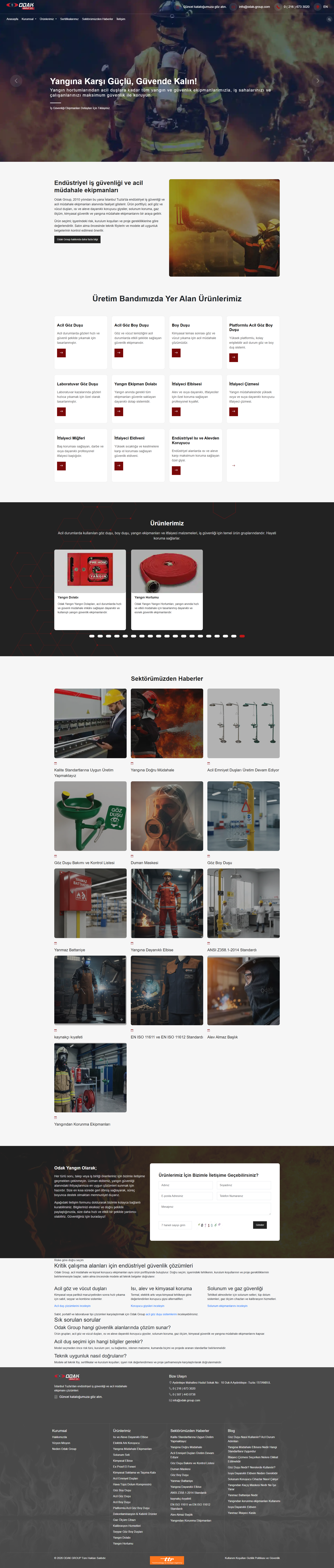 Odak Group | İş Güvenliği ve Acil Müdahale Ekipmanları web sitesi ekran görüntüsü